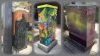 These are utility boxes with digitally printed, committee selected graphics for the City of Ann Arbor